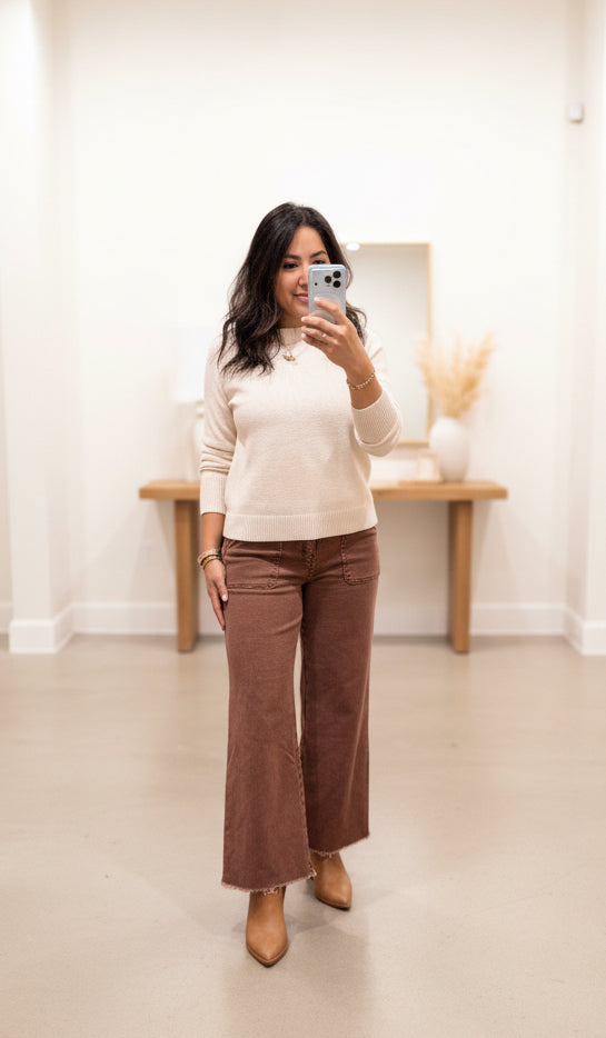 Dark Brown Patch Jeans