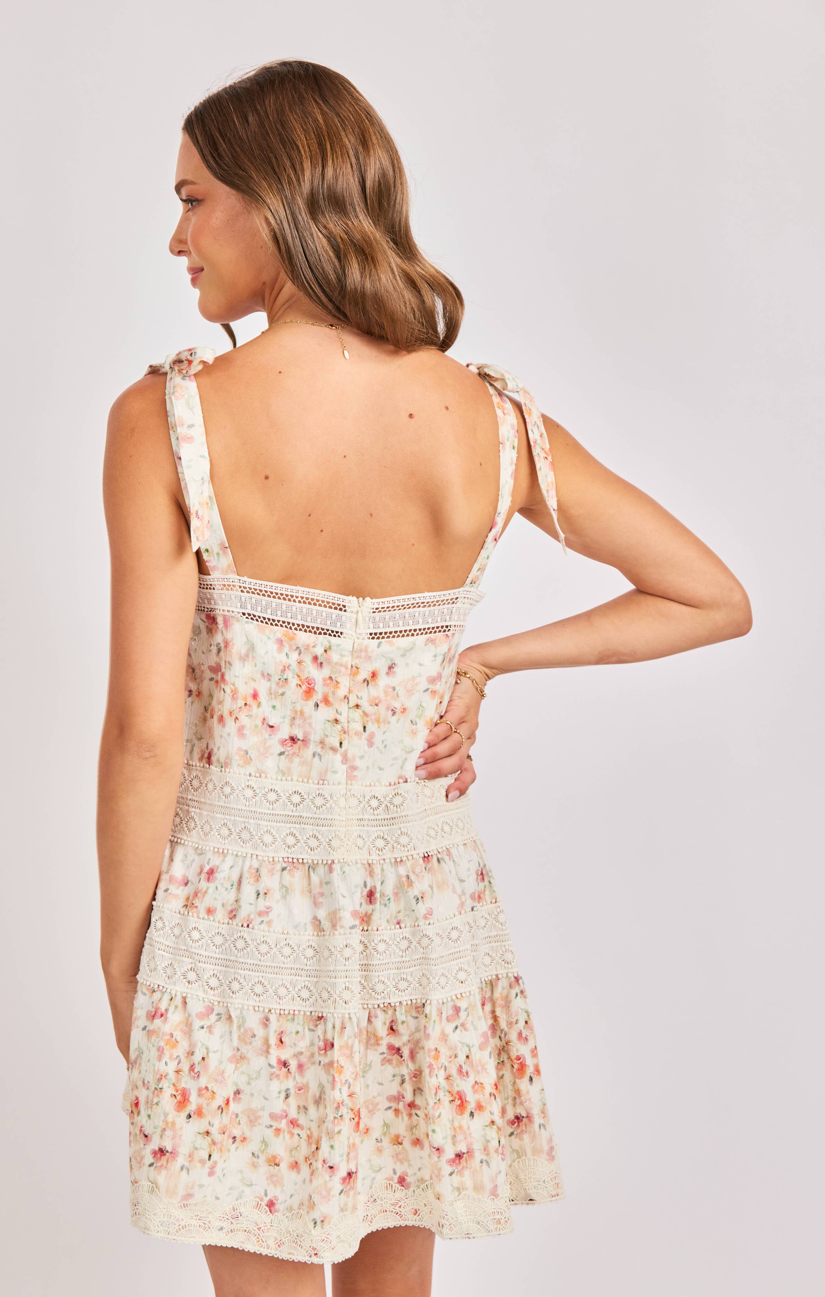 Sadie & Sage | Rosita Lace Trim Mini Dress
