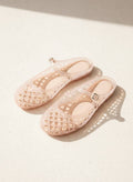 CCOCCI NEMO Jelly Mary Jane Flats with Woven Lattice Mesh Design - Pink