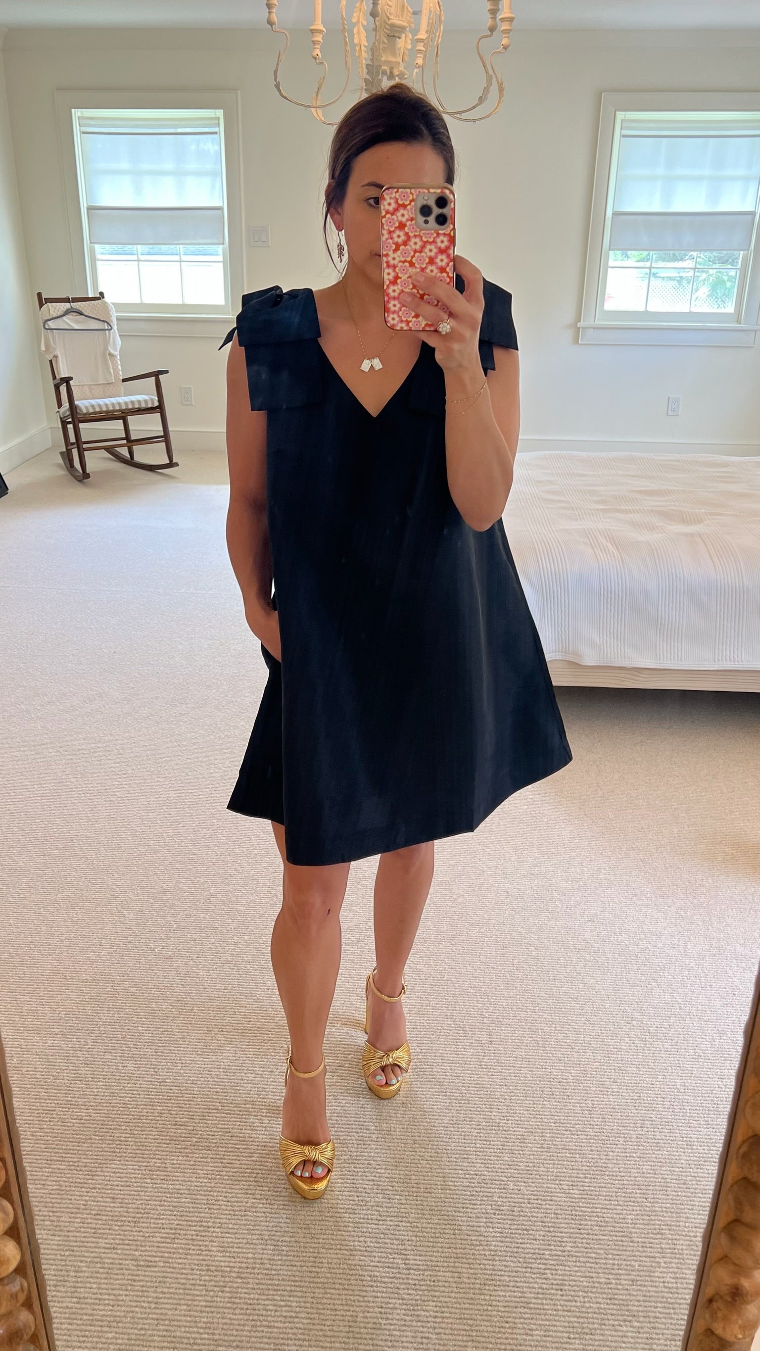 Sugarlips Black Bow Mini Dress (size down for a fitted look)