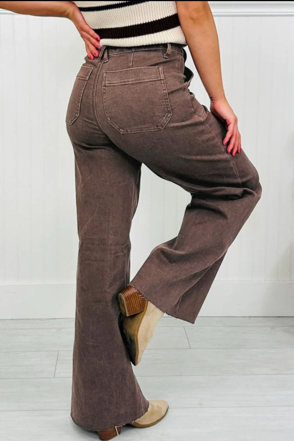 Dark Brown Patch Jeans