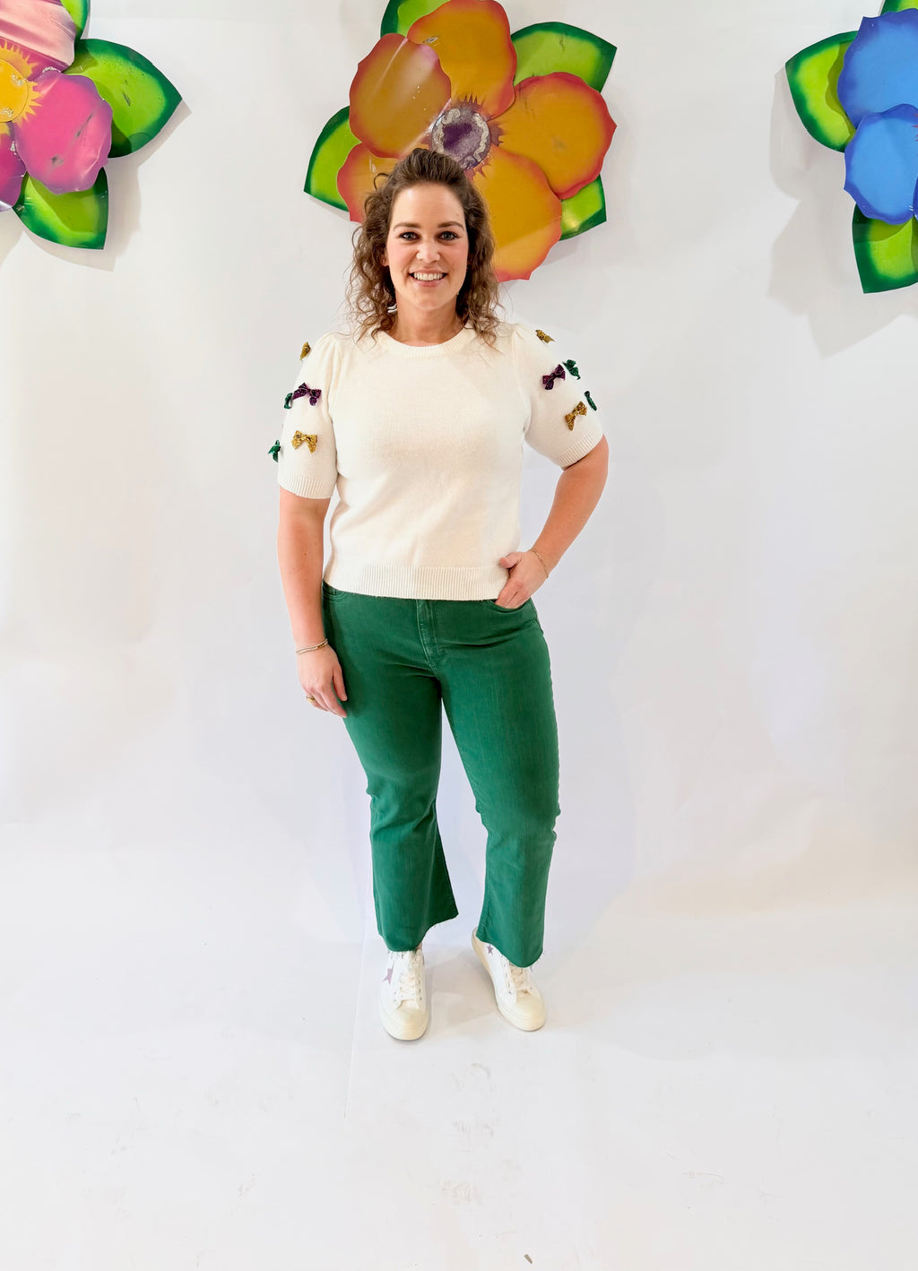 Green JBD High Rise Crop Flare | Sz 24