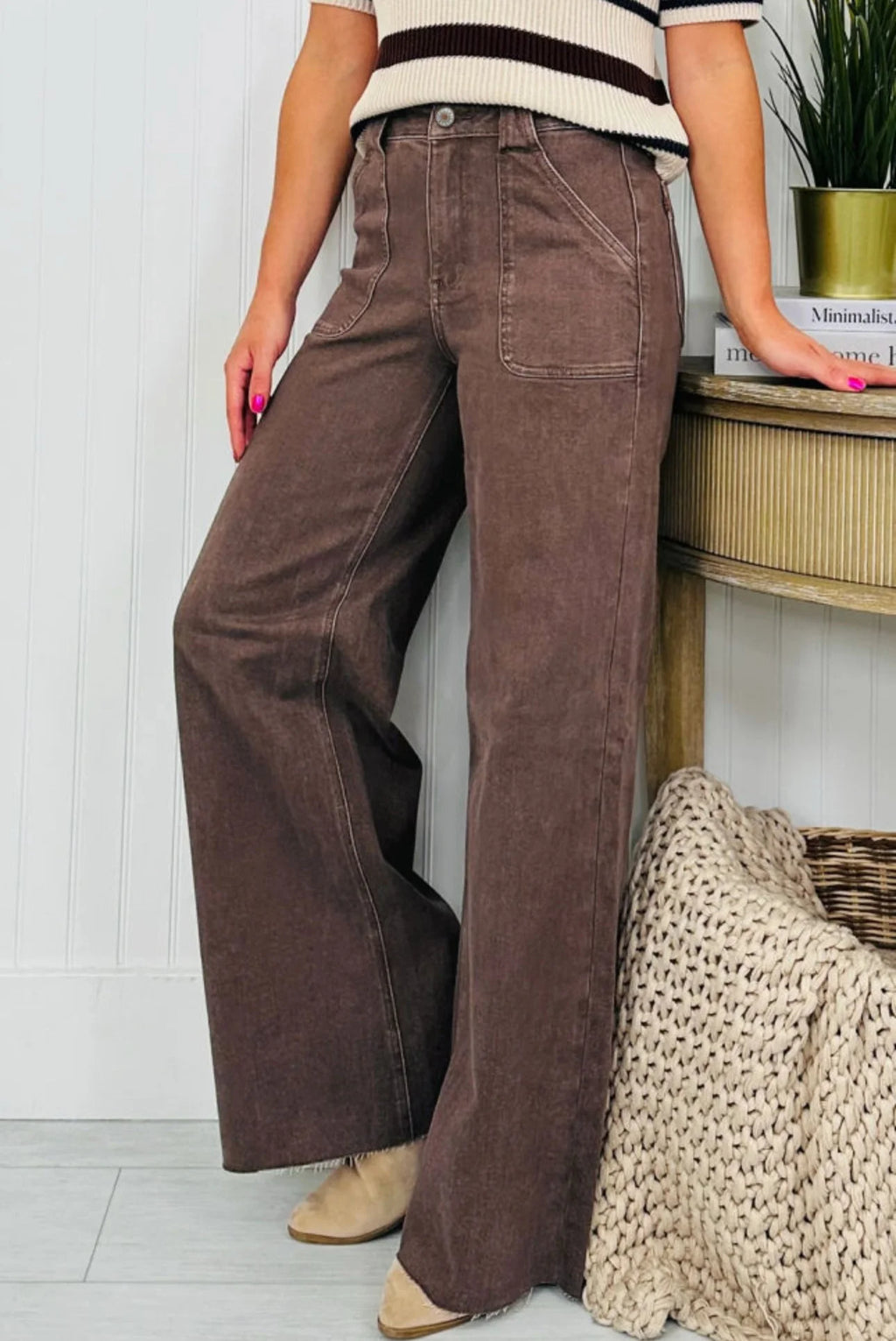 Dark Brown Patch Jeans
