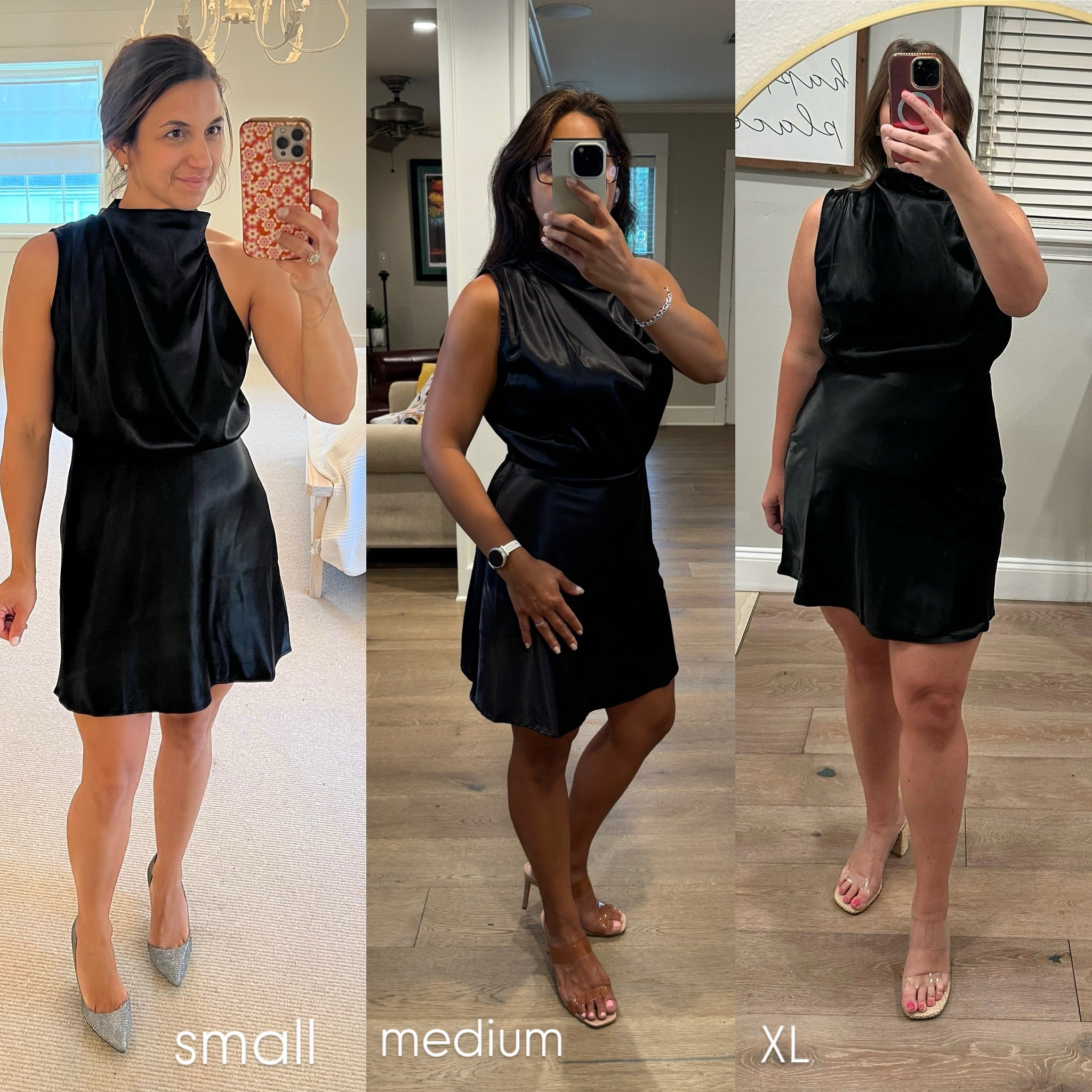 Sugarlips Black Satin Mini Dress