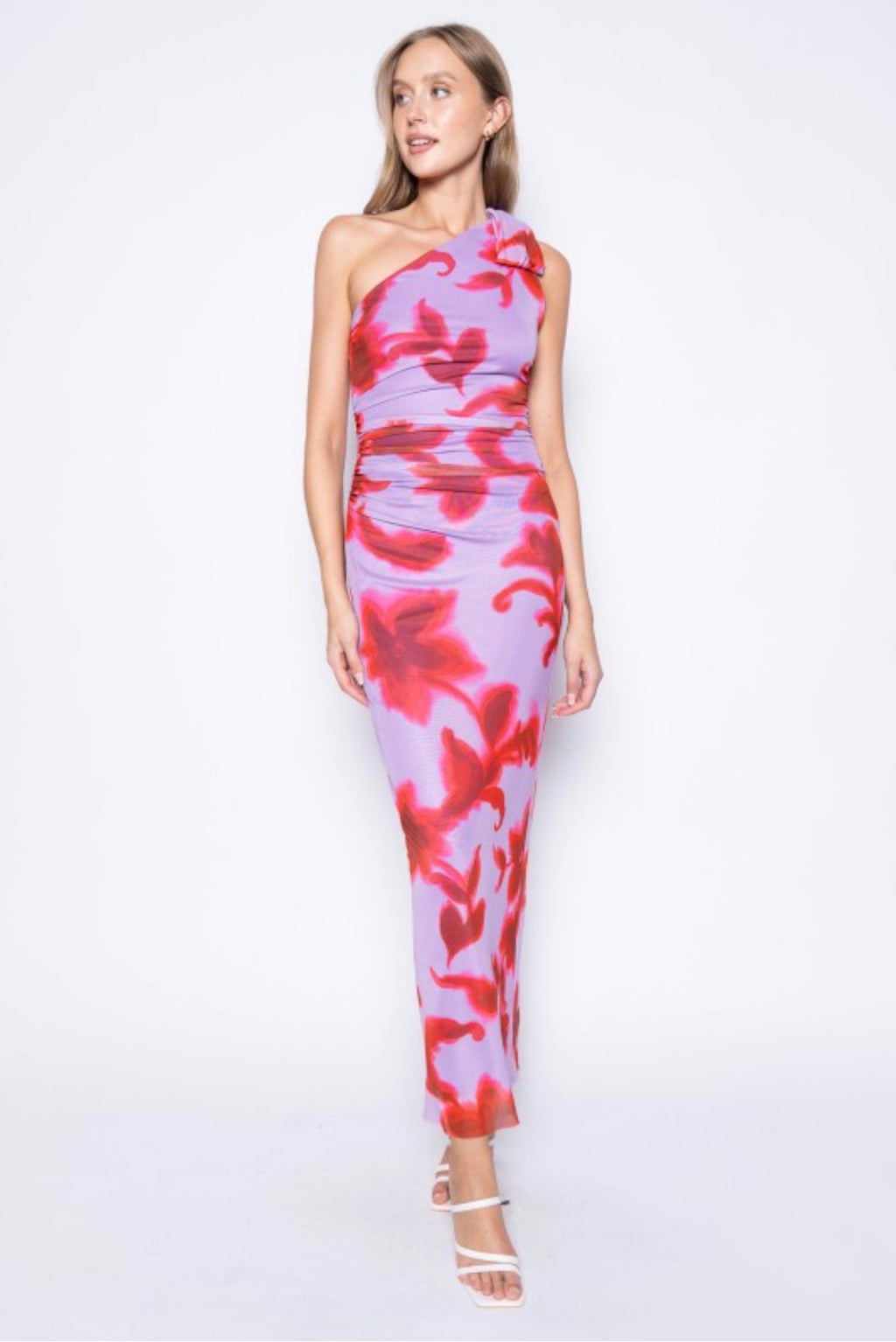 FORE | One Shoulder Scarf Maxi Dress
