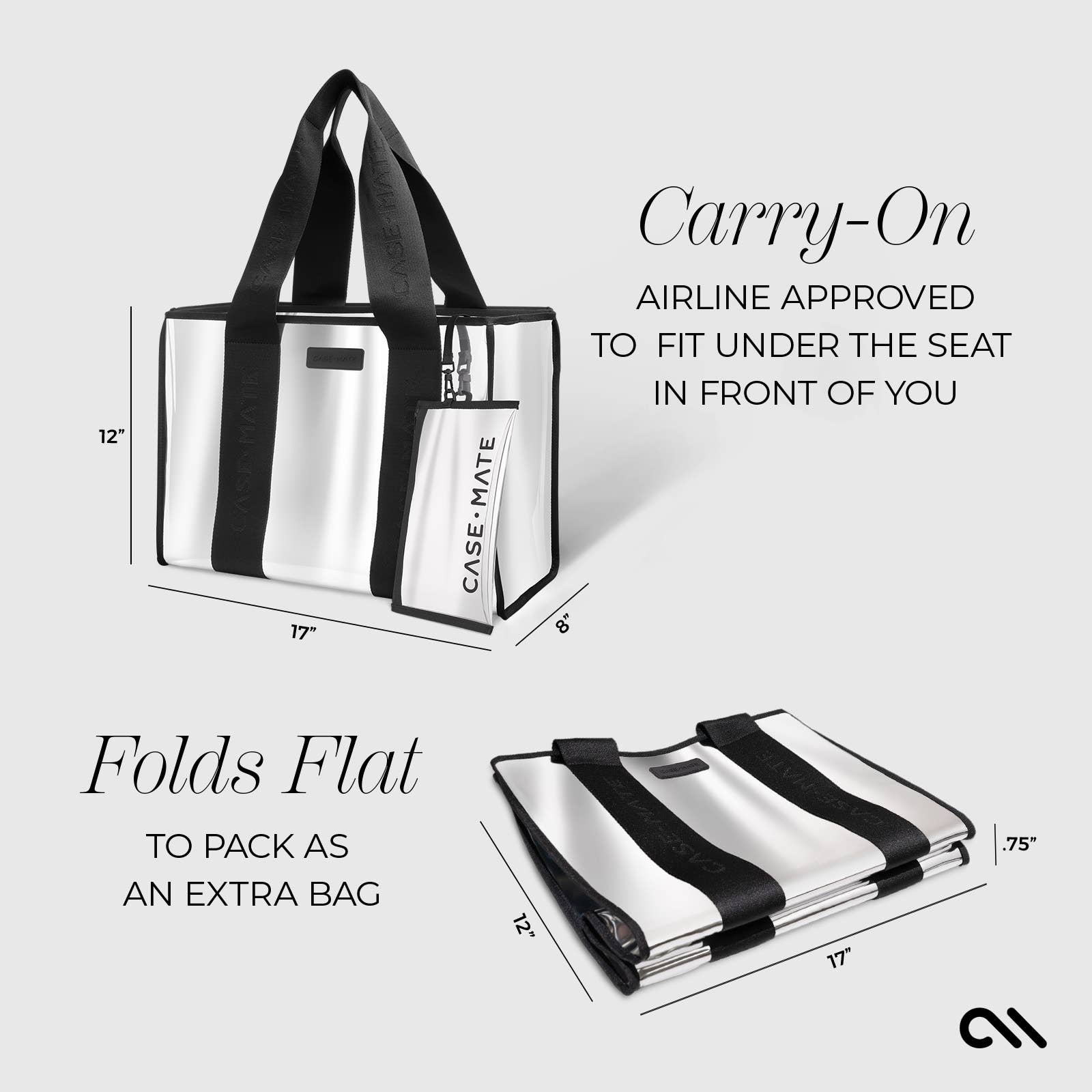 Case-Mate Silver Chrome Jelly Tote Bag