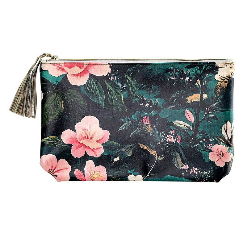 Mahj Floral Oil Cloth Pouch
