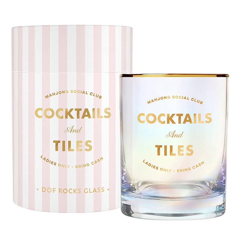 Cocktails & Tiles Gold Foil DOF Rocks Glass
