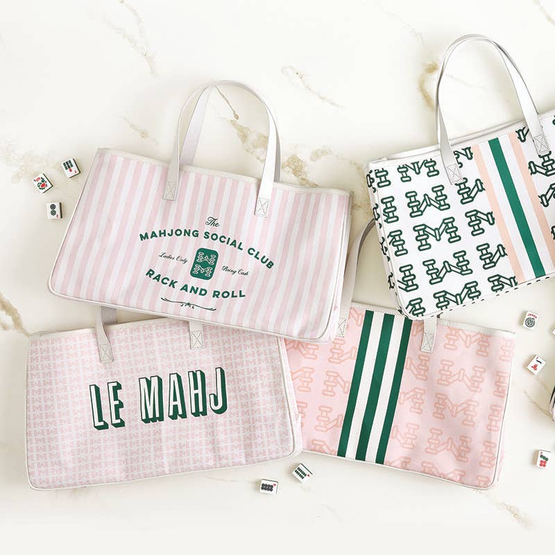 Mahj Pink Mahjong Canvas Tote Bag