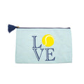 Tennis Love Juco Cosmetic Bag   Sky/Navy/White   10x6
