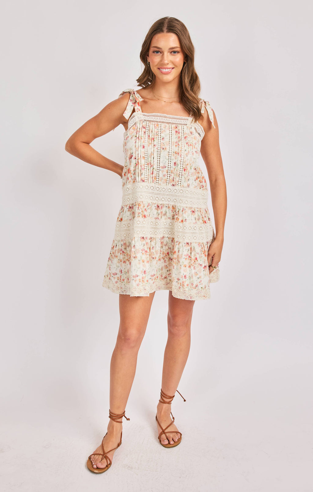 Sadie & Sage | Rosita Lace Trim Mini Dress