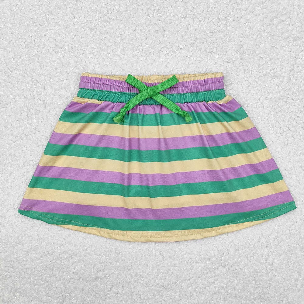 Toddler Girl Mardi Gras Stripes Skort: 3-4T
