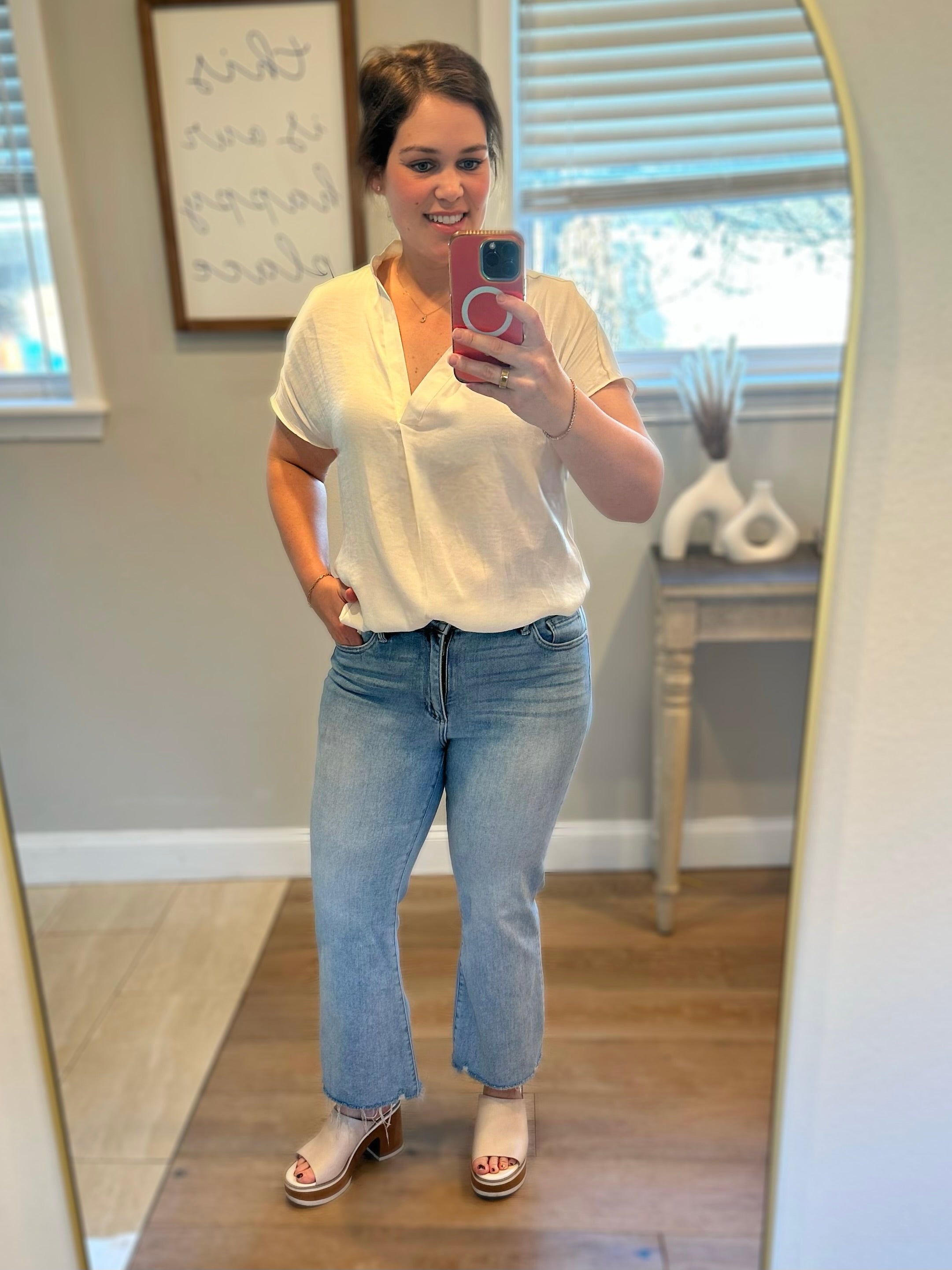 Ivory Drop Shoulder Blouse