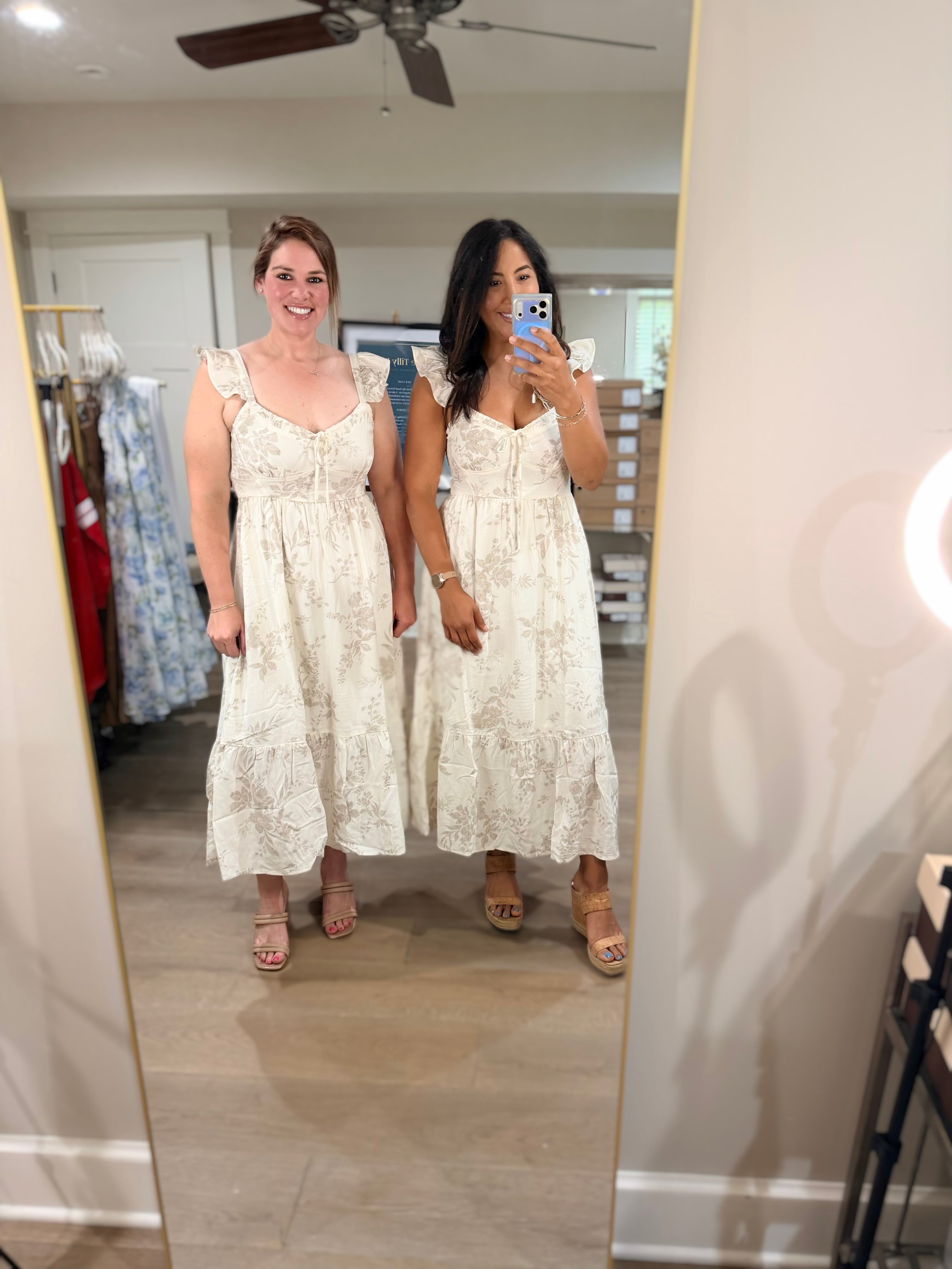 Blu Pepper Natural Floral Midi Dress