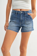 JBD Original Utility Denim Shorts – Medium Wash Women's Jean Shorts
