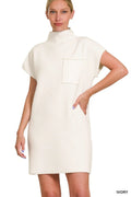 Ivory Mock Neck Sweater Dress