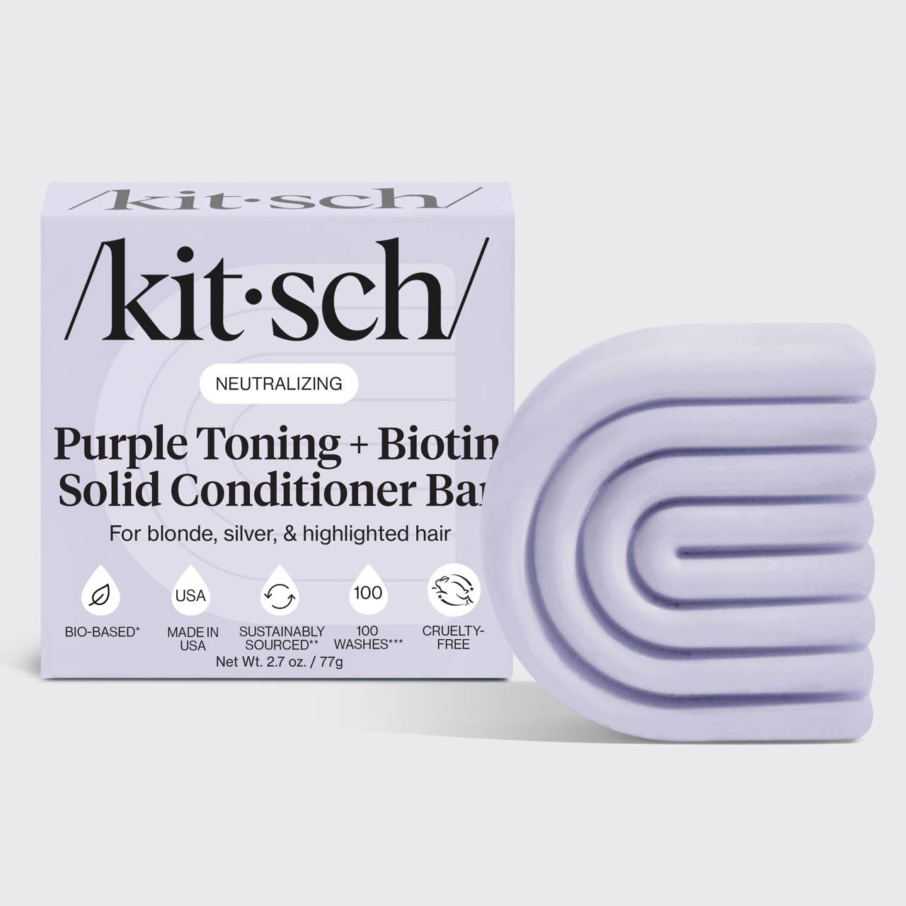 Kitsch Purple Toning Conditioner Bar for Color-Treated & Grey Hair