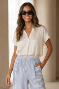 Ivory Drop Shoulder Blouse