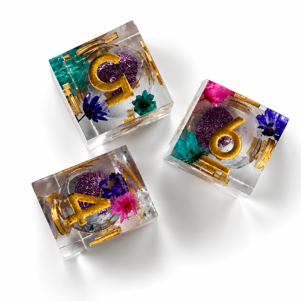 Falling Blossom Purple | Mahjong Large Dice
