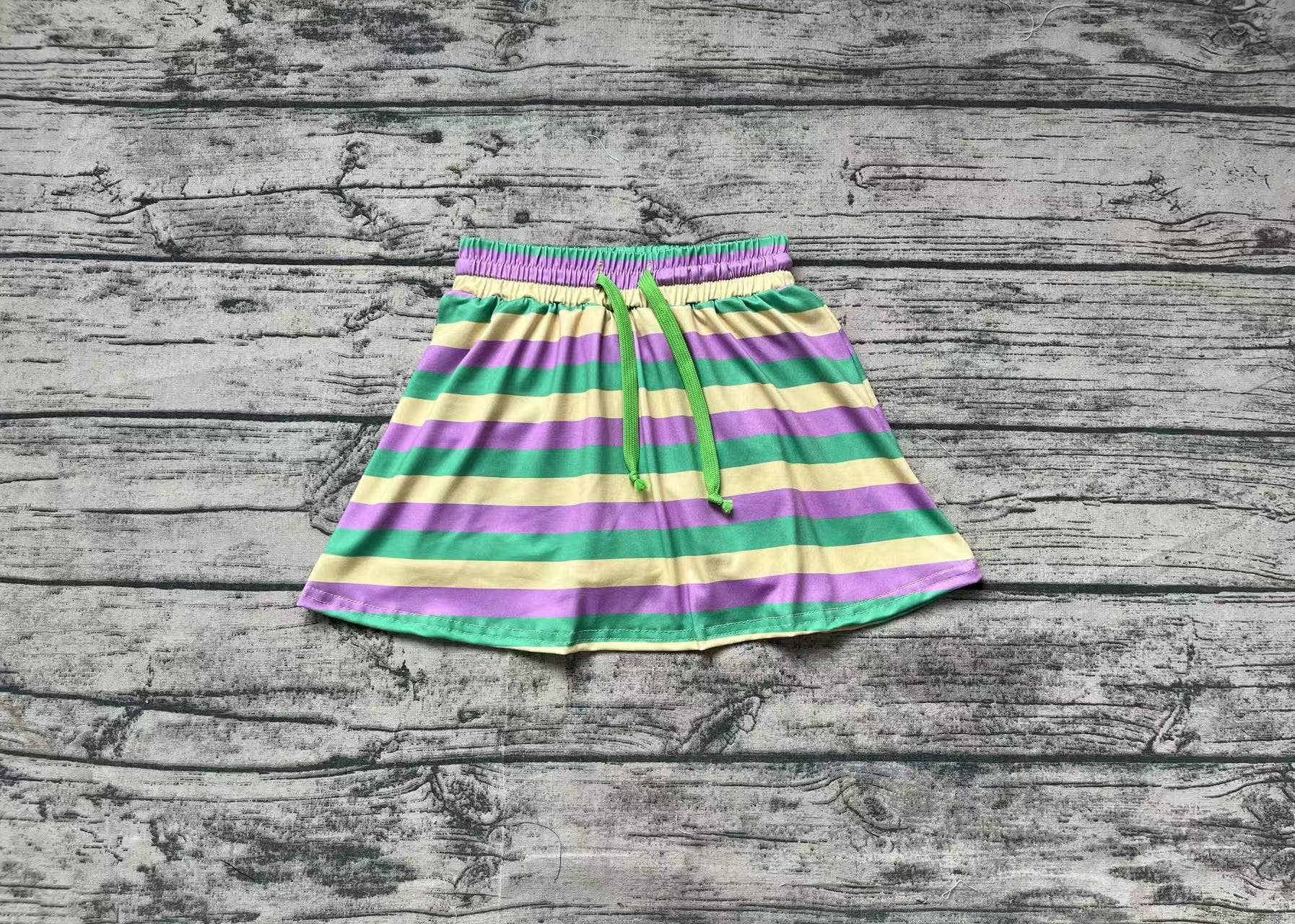 Toddler Girl Mardi Gras Stripes Skort: 3-4T