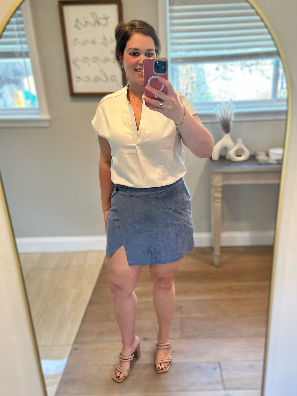 Beige Soft Matte Drop Shoulder Blouse