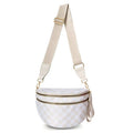 Beige Adjustable Crossbody Sling Bag with Zipper Pocket | Casual Belt Bag & Bum Bag