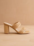 Oasis Society The Barbara Heel | Wheat Woven Double Band Block Heel Sandals