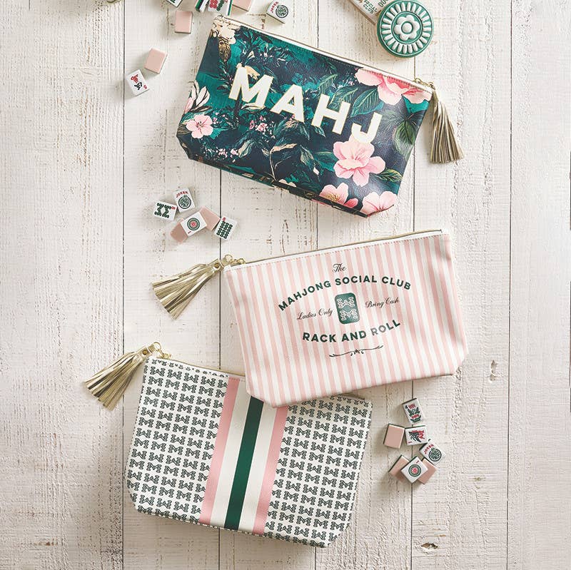 Mahj Floral Oil Cloth Pouch