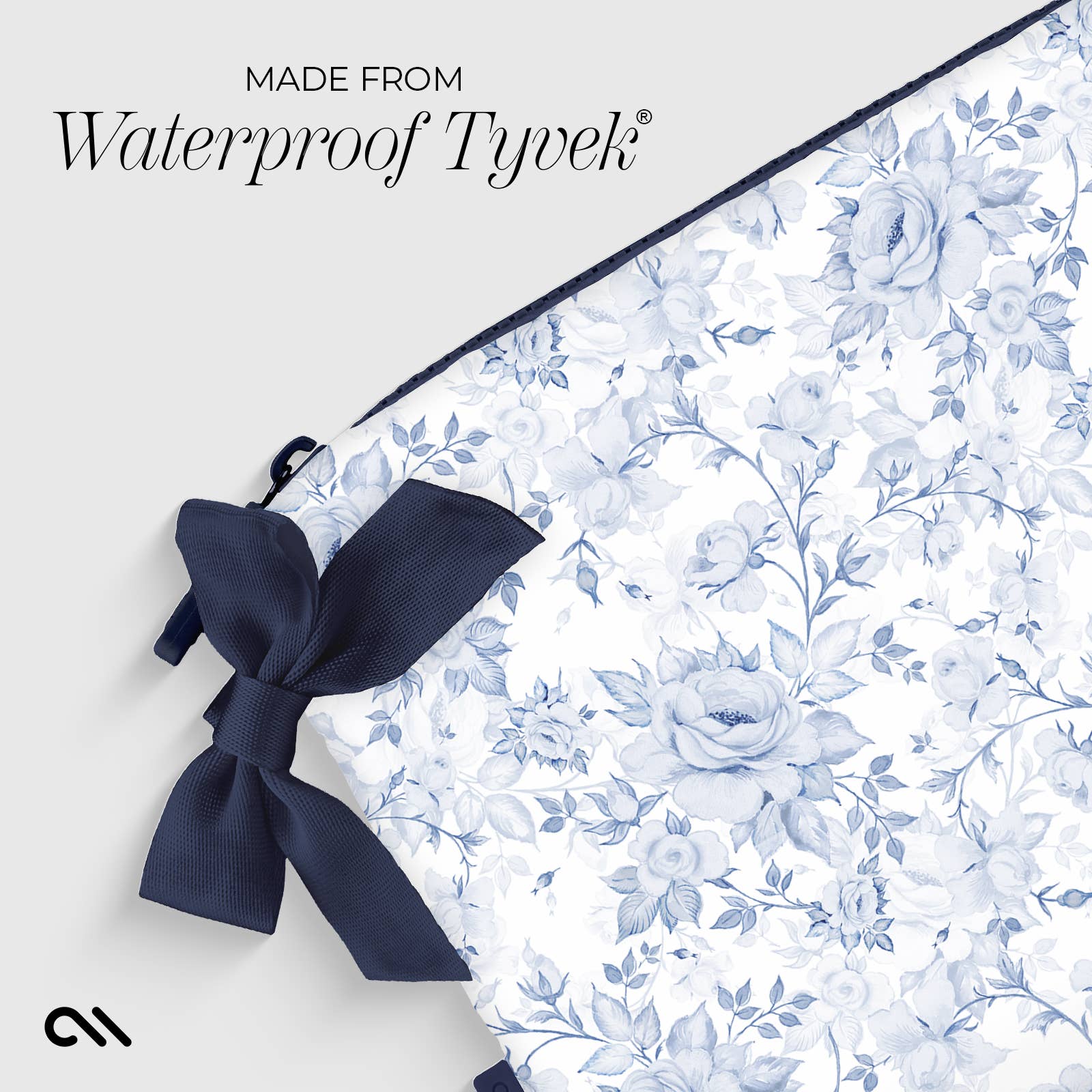 Case-Mate Something Navy Bow Crinkle Makeup Bag