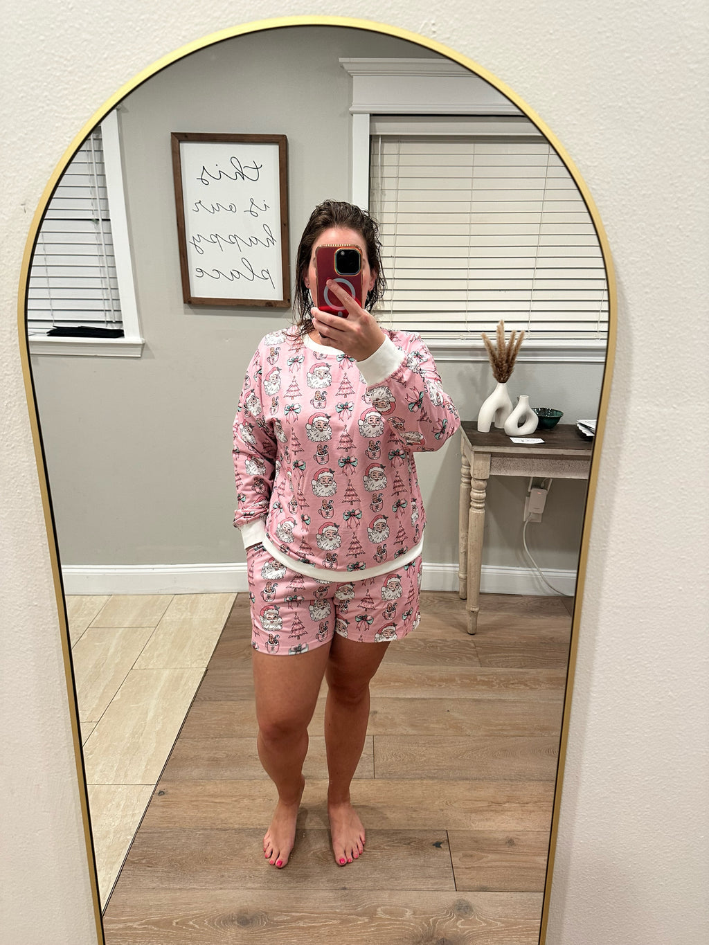 Pink Christmas 2-Piece Short Set