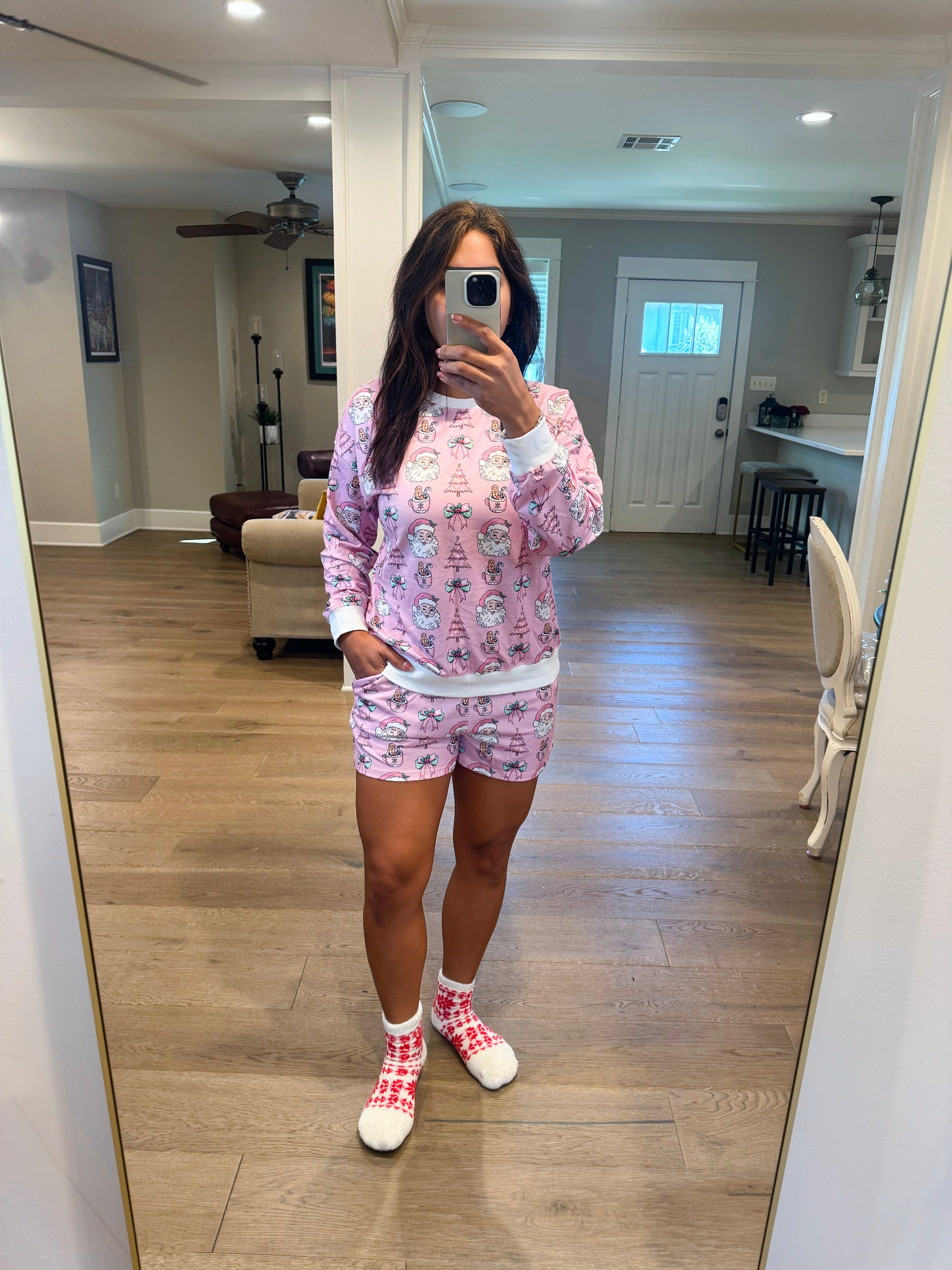 Pink Christmas 2-Piece Short Set