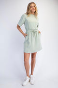 Rae Mode | Pistachio Cream Scuba Luxe Mini Dress