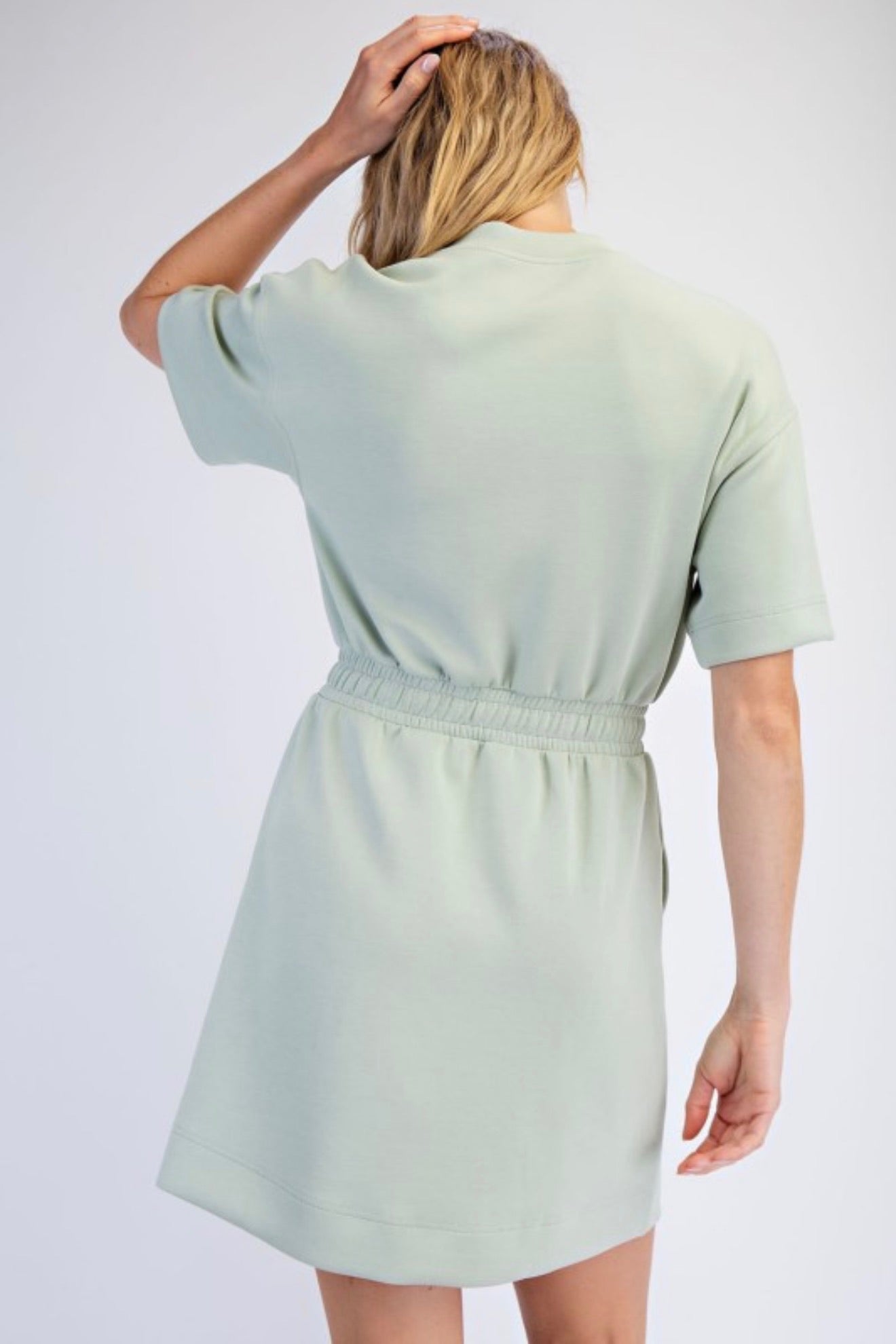 Rae Mode | Pistachio Cream Scuba Luxe Mini Dress
