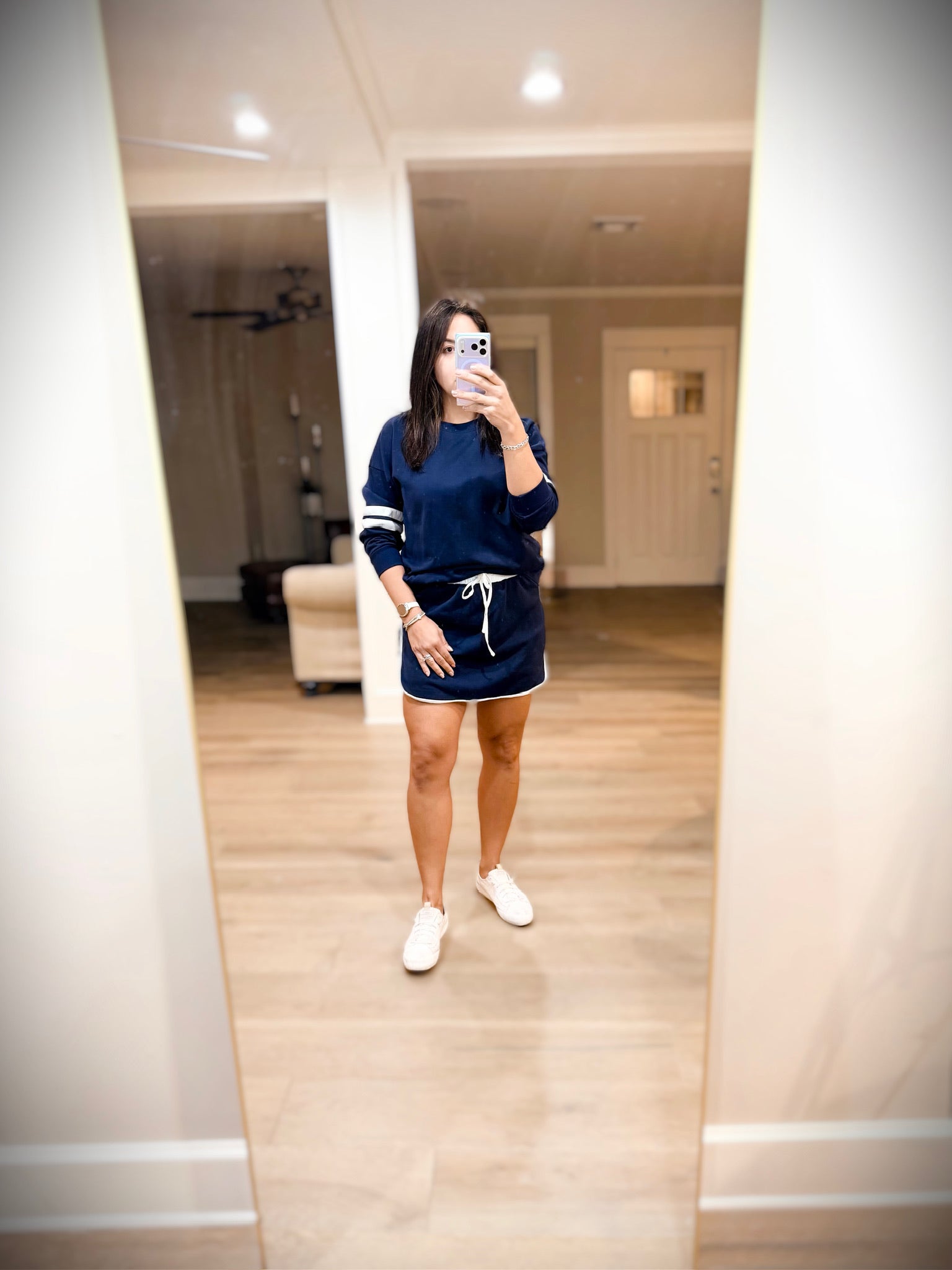 Navy Varsity Skort Set