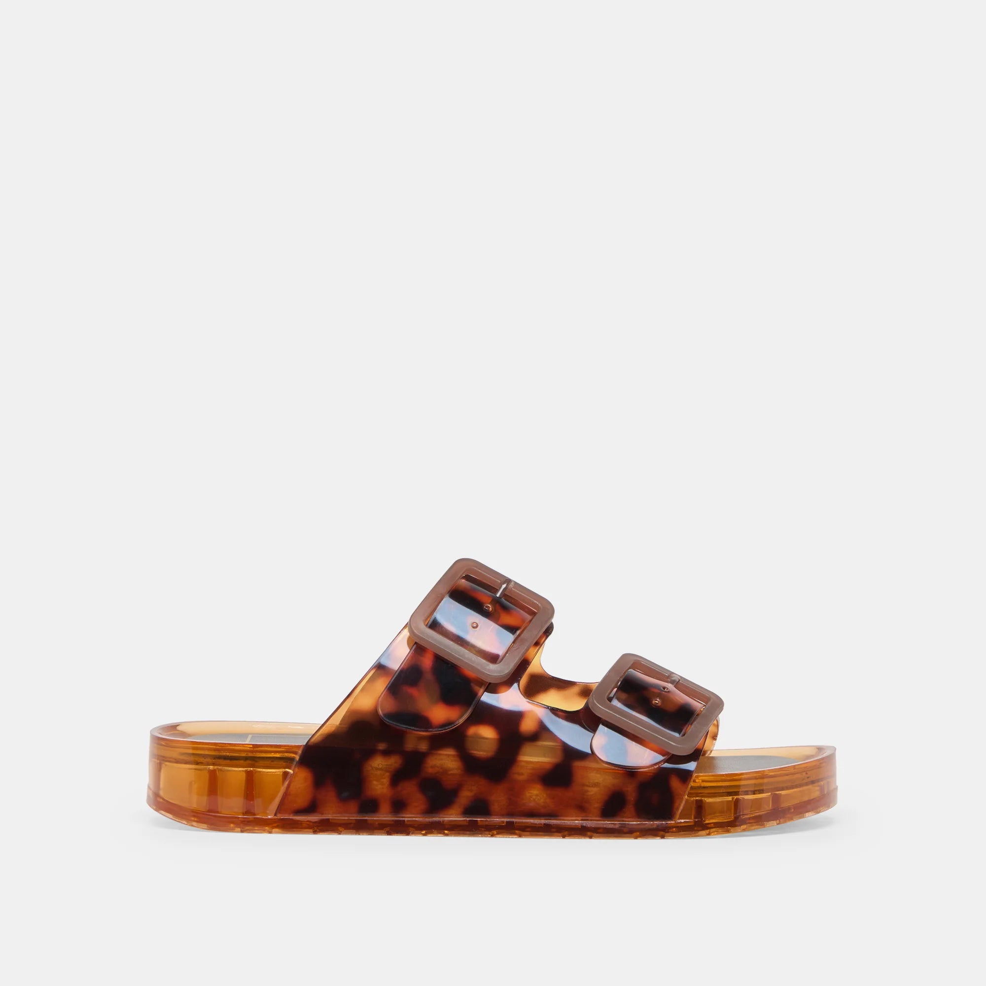 Dolce Vita Julio Sandals in Tortoise Vinyl Slides– Women’s Jelly Sandals