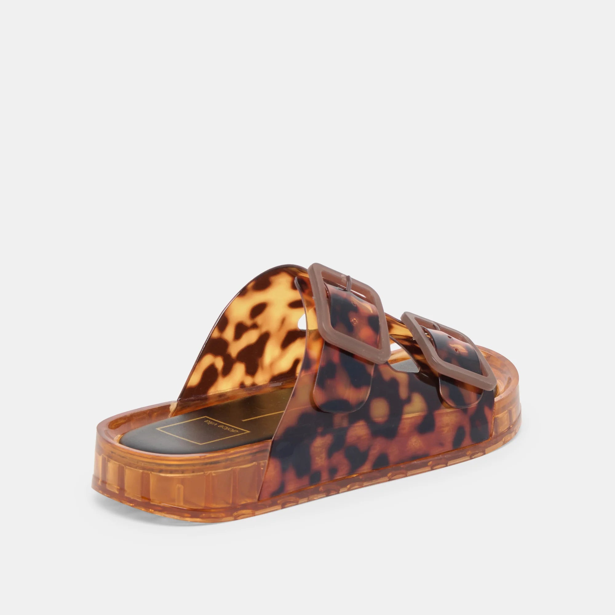 Dolce Vita Julio Sandals in Tortoise Vinyl Slides– Women’s Jelly Sandals