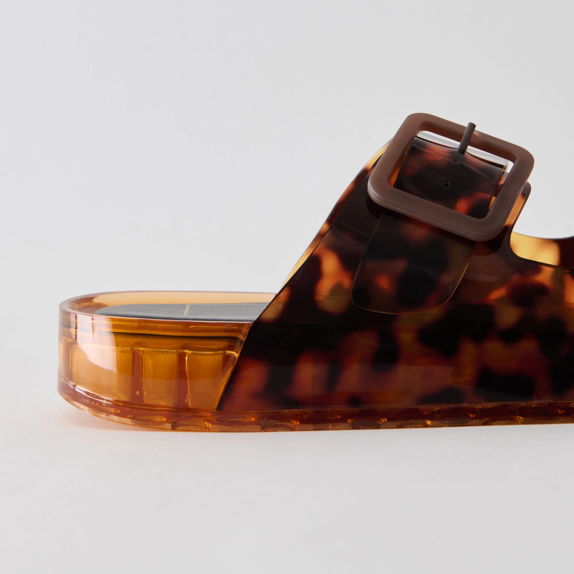 Dolce Vita Julio Sandals in Tortoise Vinyl Slides– Women’s Jelly Sandals