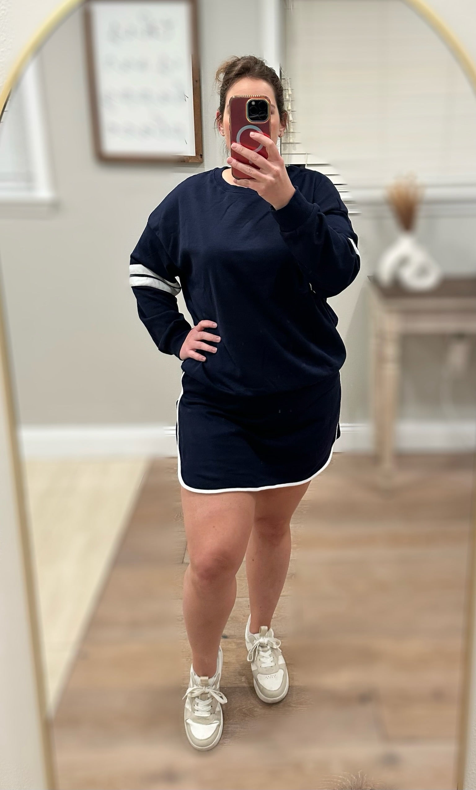 Navy Varsity Skort Set