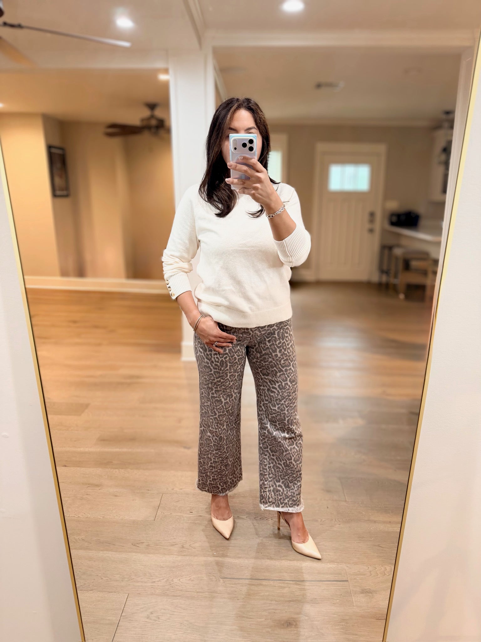Cream Buttoned Bishop Sweater