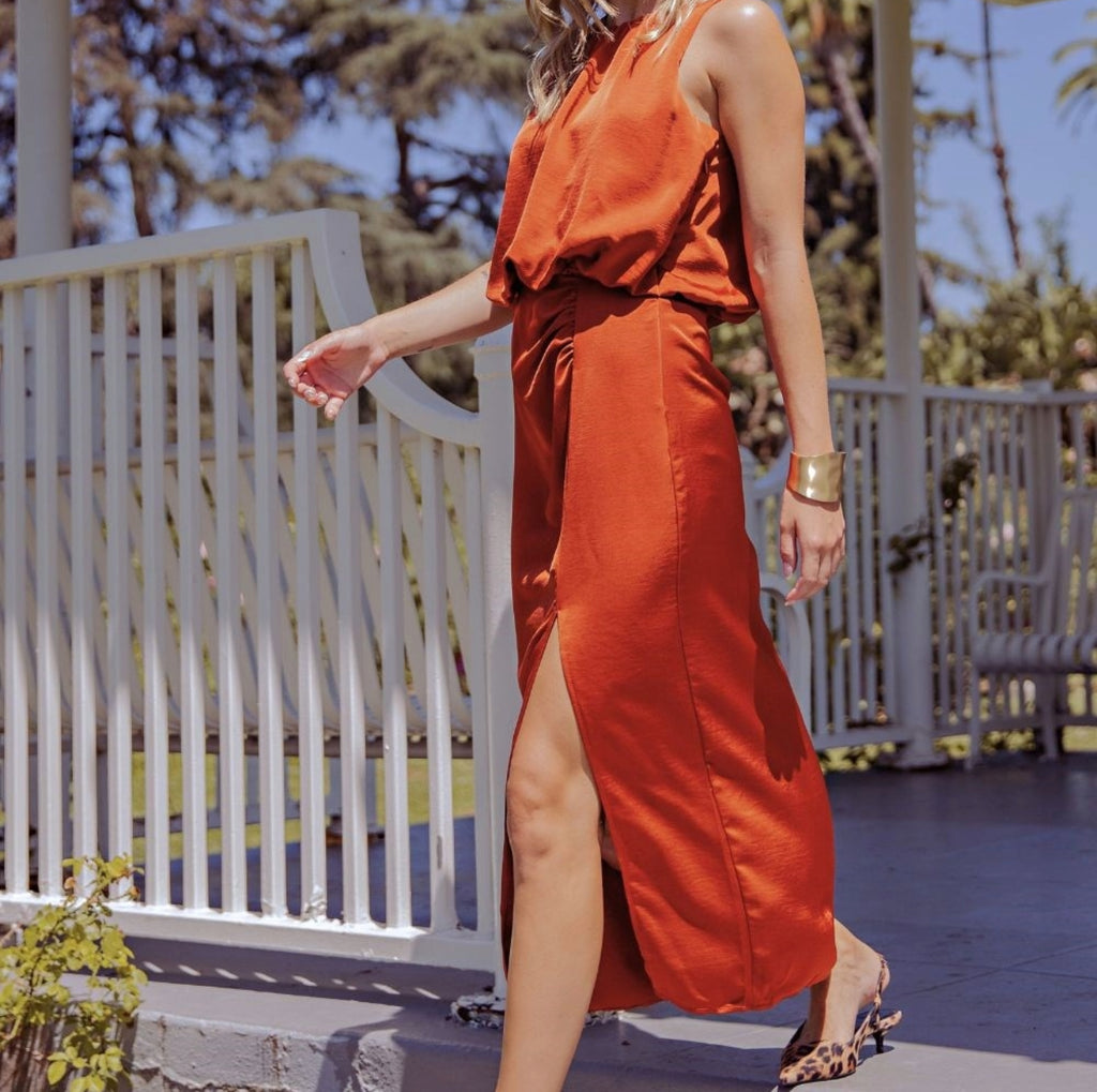 Glam Fall Rust Dress