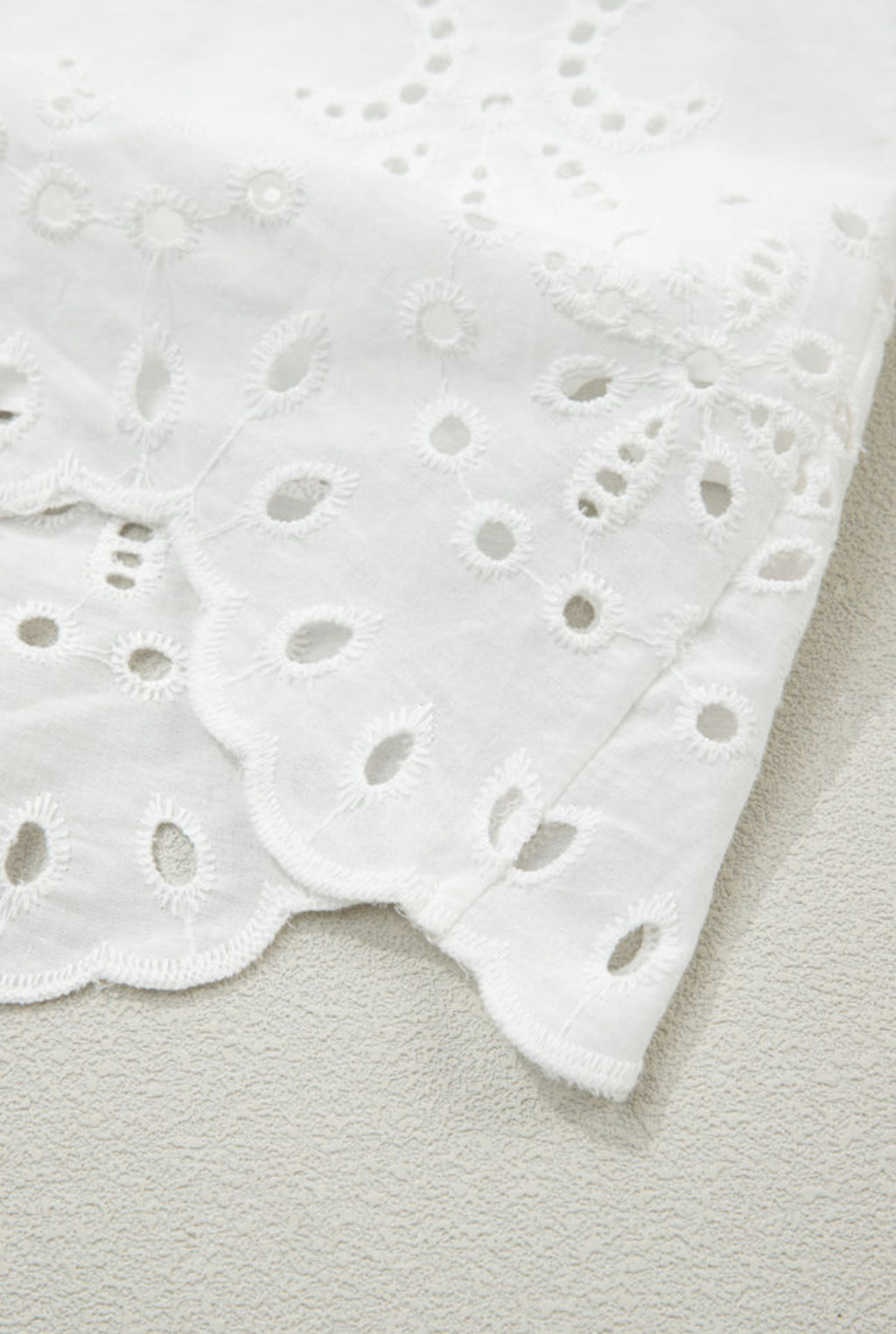 White Eyelet Embroidered Mini Dress