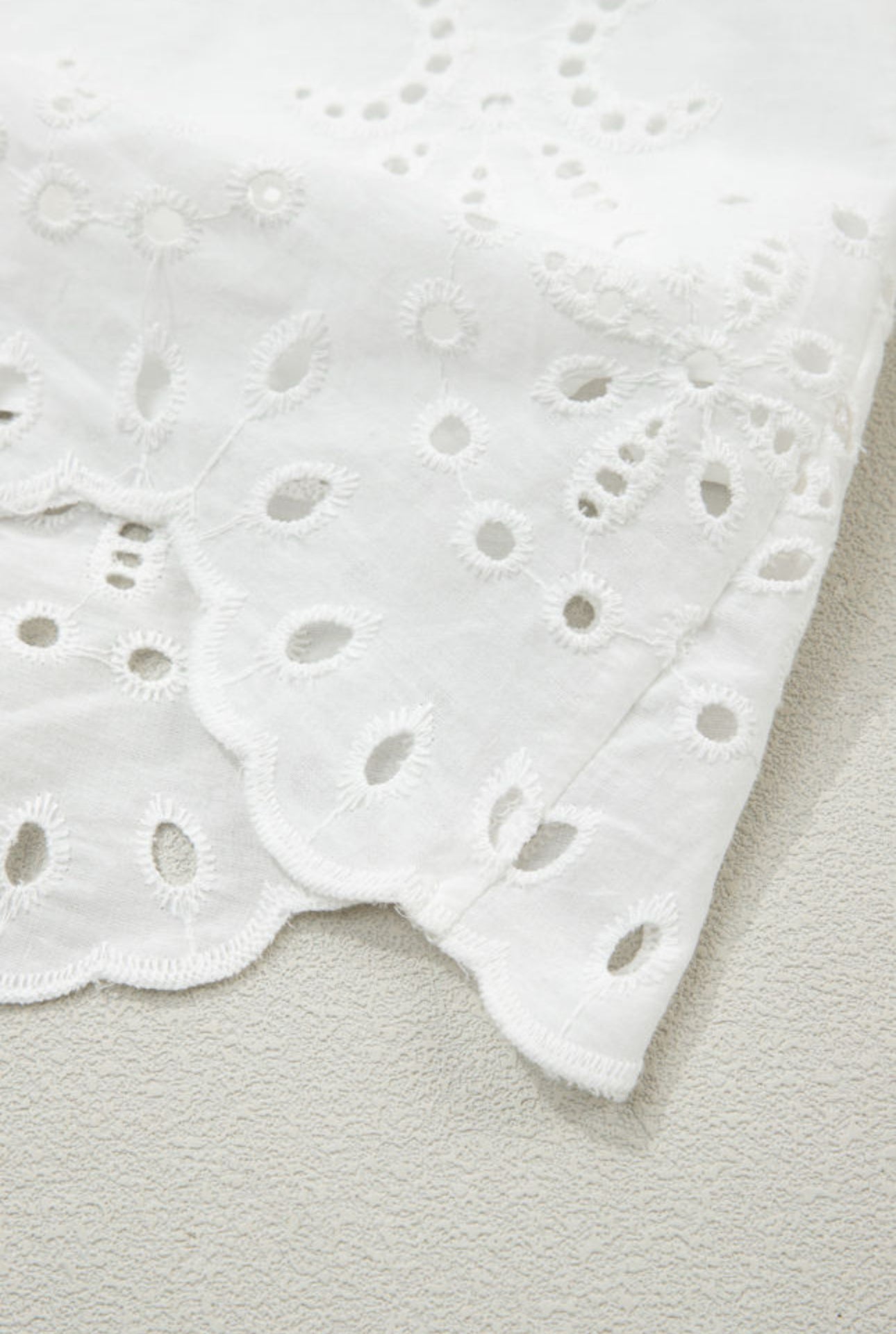 White Eyelet Embroidered Mini Dress