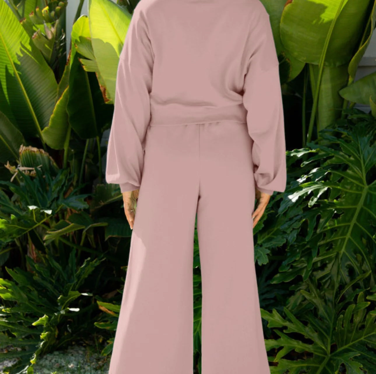 Light Pink Crop Pullover Lounge Set