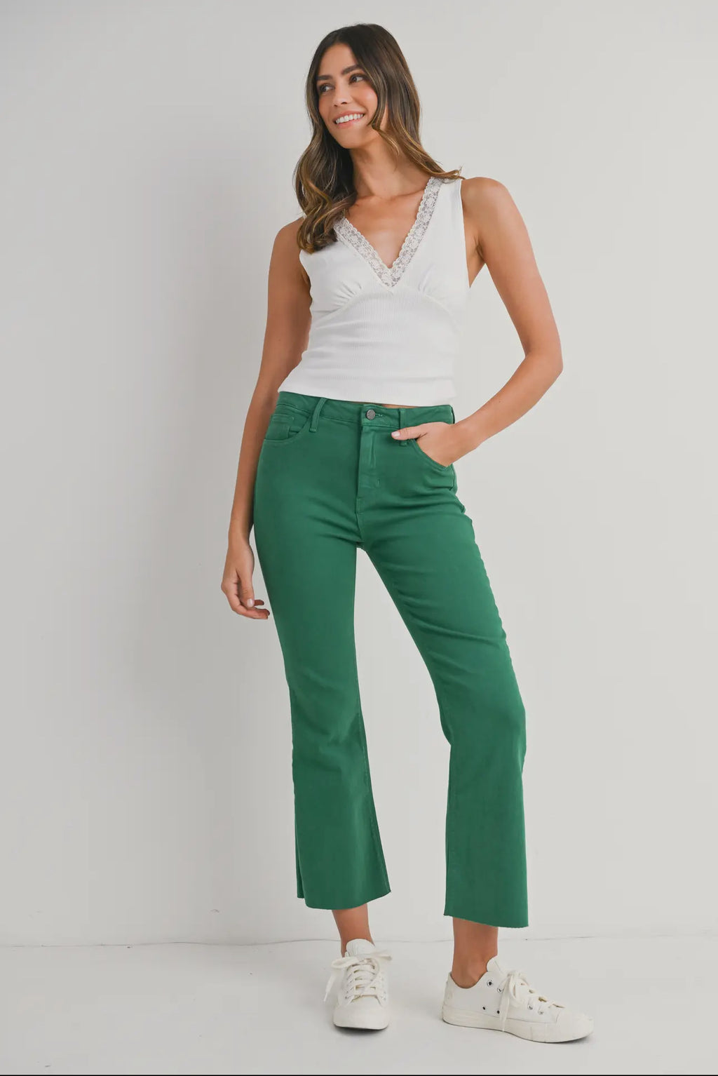 Green JBD High Rise Crop Flare | Sz 24