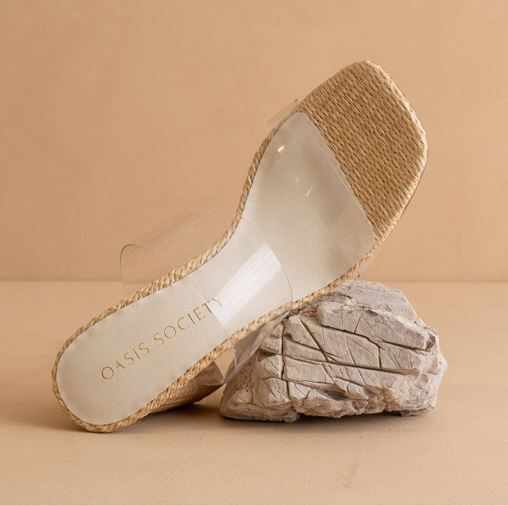 Oasis Society | The Francee, Double Strap Raffia Heel