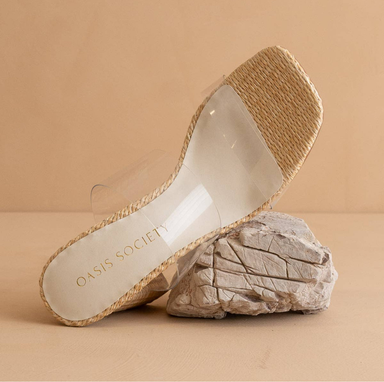 Oasis Society | The Francee, Double Strap Raffia Heel