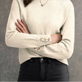Cream Buttoned Bishop Sweater