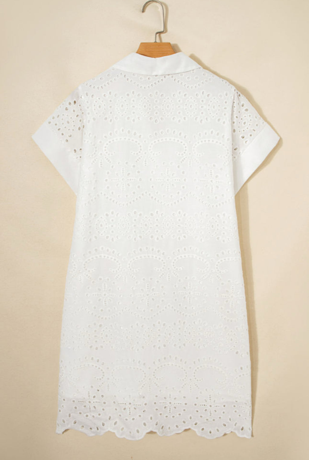 White Eyelet Embroidered Mini Dress