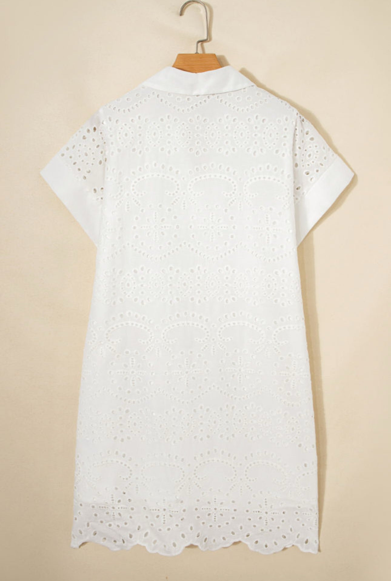 White Eyelet Embroidered Mini Dress
