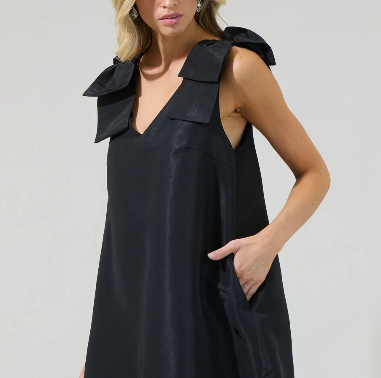 Sugarlips Black Bow Mini Dress (size down for a fitted look)